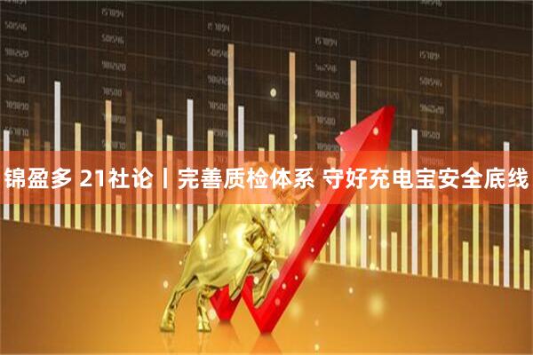 锦盈多 21社论丨完善质检体系 守好充电宝安全底线