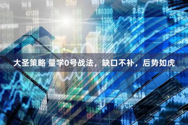 大圣策略 量学0号战法，缺口不补，后势如虎